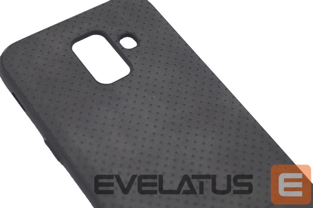 Back panel cover Evelatus Samsung Galaxy A6 2018 TPU case 1 with metal plate (possible to use with magnet car holder) Black