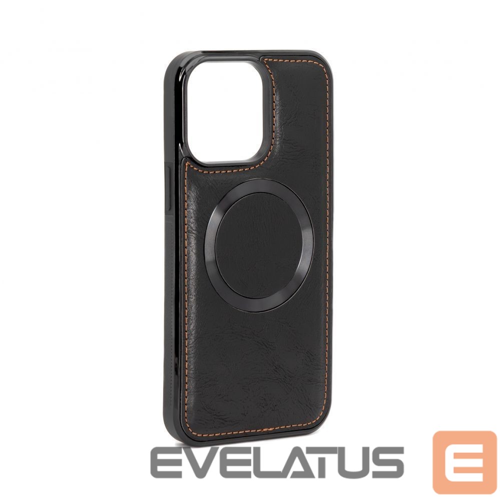 Back panel cover Evelatus Apple iPhone 15 Pro Multifunctional Wallet wristband leather case Black