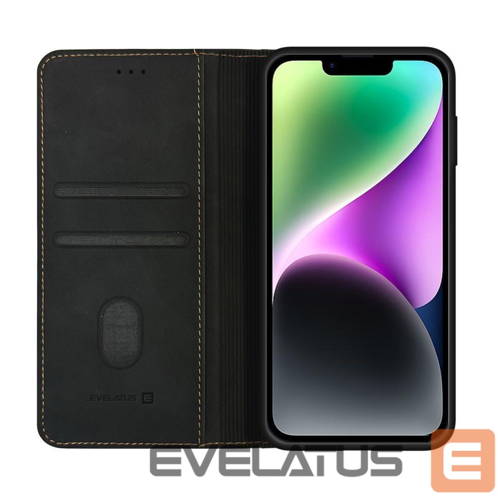 Book case Evelatus Apple iPhone 13 / 14 Book Case Folio Black