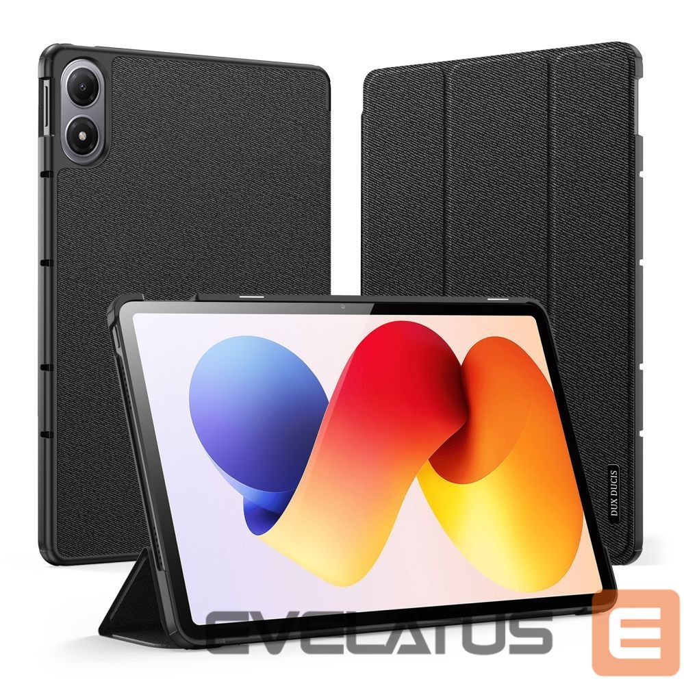 Book case Dux Ducis Redmi Pad 2 Pro Domo Series Tri-fold Stand PU Leather Tablet Cover Black