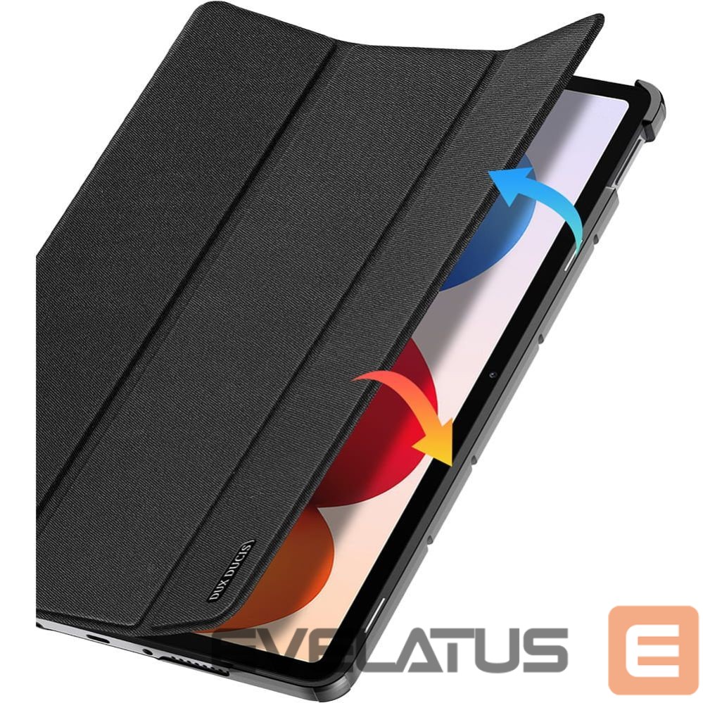 Book case Dux Ducis Redmi Pad 2 Pro Domo Series Tri-fold Stand PU Leather Tablet Cover Black