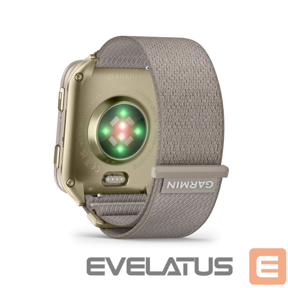 Smart watches Garmin Venu X1 Soft Gold with Titanium Caseback and French Grey Nylon Band