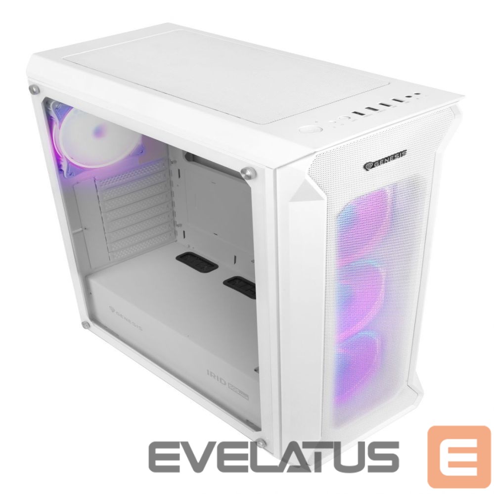 Computer components Natec NATEC GENESIS PC case Irid 505 ARGB Wh
