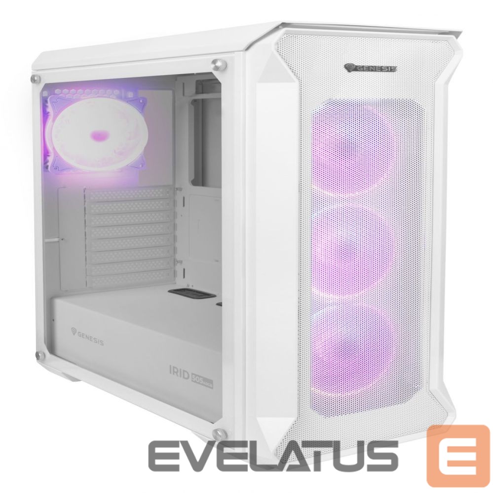 Computer components Natec NATEC GENESIS PC case Irid 505 ARGB Wh