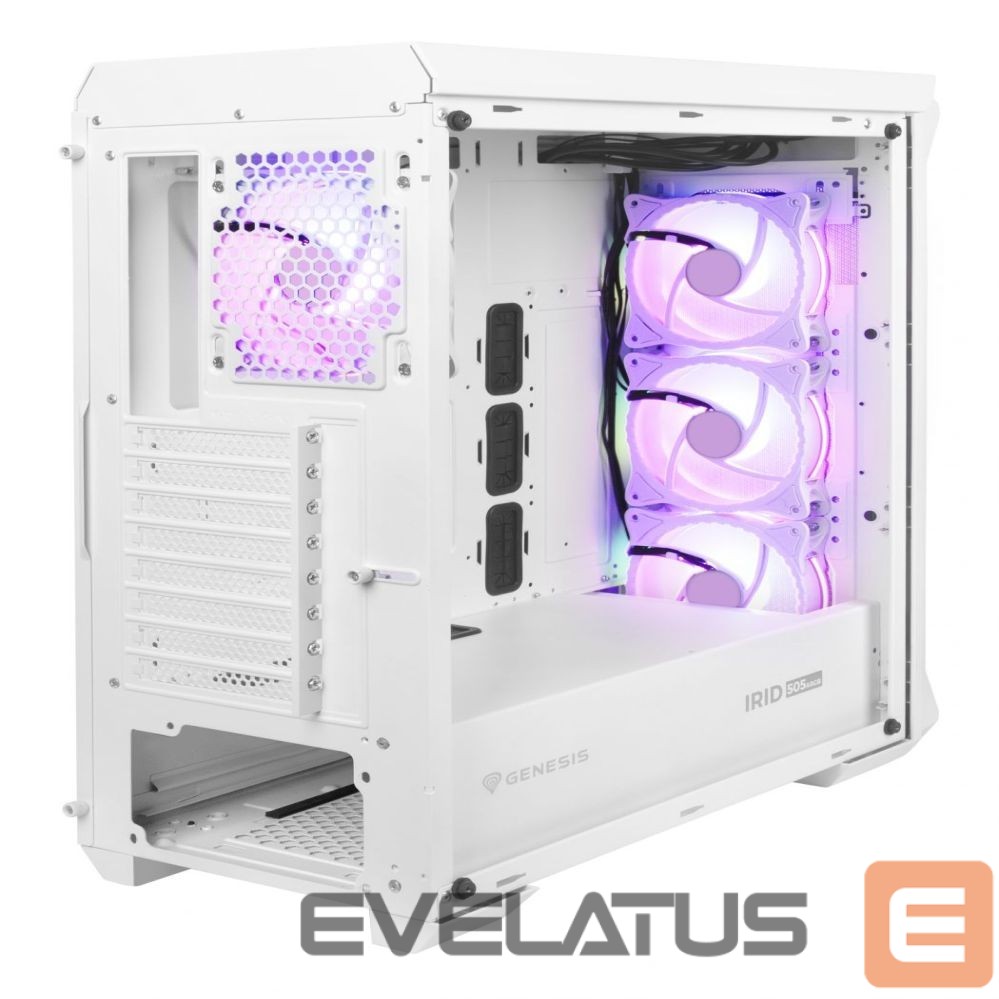 Computer components Natec NATEC GENESIS PC case Irid 505 ARGB Wh