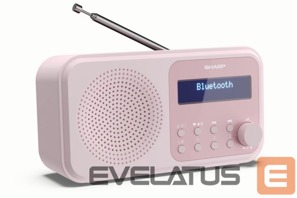Speakers Sharp DR-P420(PK) Tokyo Portable Digital Radio, FM/DAB/DAB+, Bluetooth 5.0, USB or Battery Powered, Pink