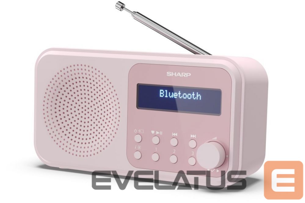 Speakers Sharp DR-P420(PK) Tokyo Portable Digital Radio, FM/DAB/DAB+, Bluetooth 5.0, USB or Battery Powered, Pink