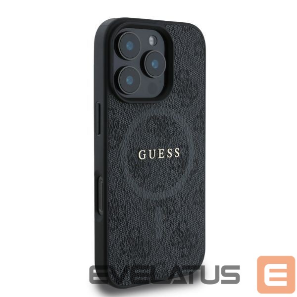 Back panel cover Guess Guess 4G Ring Classic Logo MagSafe case for iPhone 16 Pro Max - black
