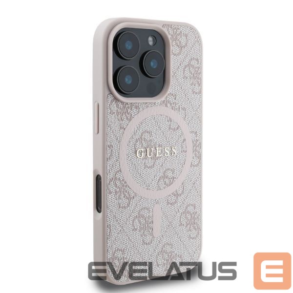 Back panel cover Guess Guess 4G Ring Classic Logo MagSafe Case for iPhone 16 Pro Max - Pink