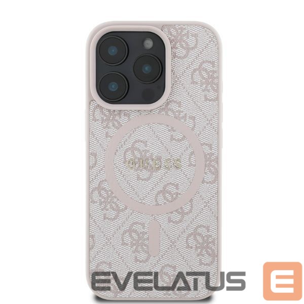 Back panel cover Guess Guess 4G Ring Classic Logo MagSafe Case for iPhone 16 Pro Max - Pink
