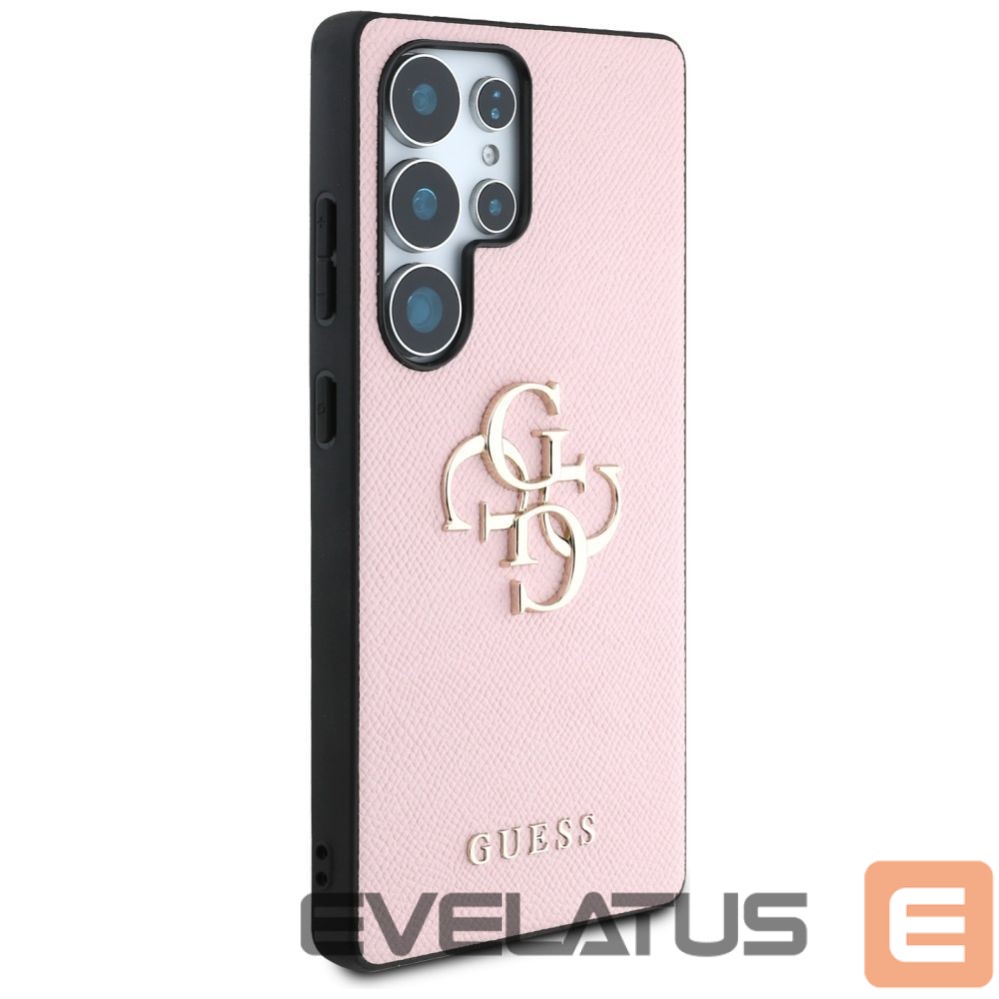 Back panel cover Guess Guess Grained Big 4G Logo Small Classic Logo case for Samsung Galaxy S25 Ultra - pink