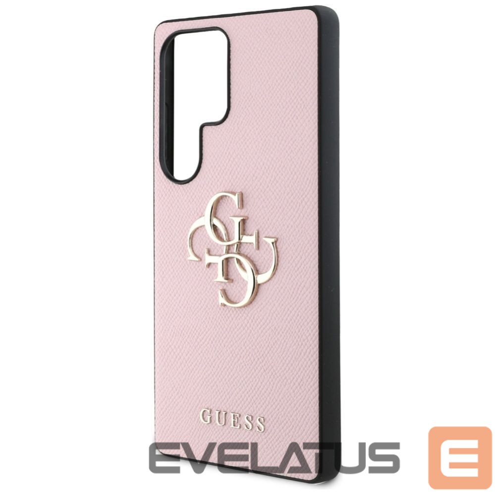 Back panel cover Guess Guess Grained Big 4G Logo Small Classic Logo case for Samsung Galaxy S25 Ultra - pink