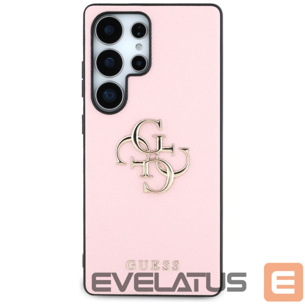 Back panel cover Guess Guess Grained Big 4G Logo Small Classic Logo case for Samsung Galaxy S25 Ultra - pink