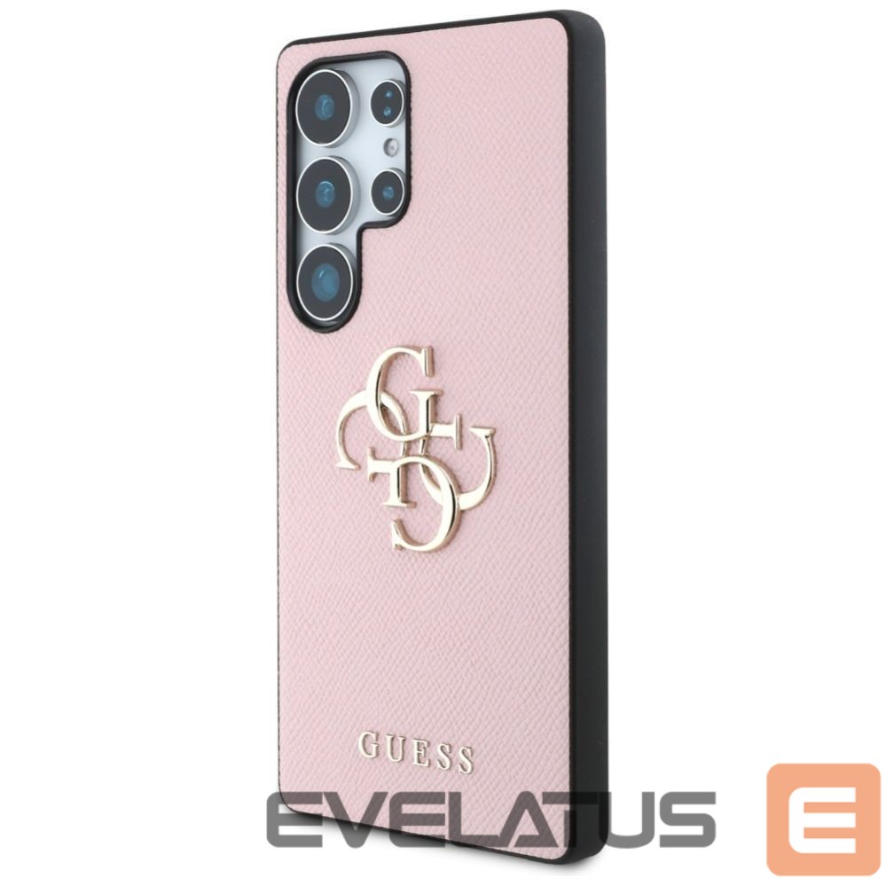 Back panel cover Guess Guess Grained Big 4G Logo Small Classic Logo case for Samsung Galaxy S25 Ultra - pink