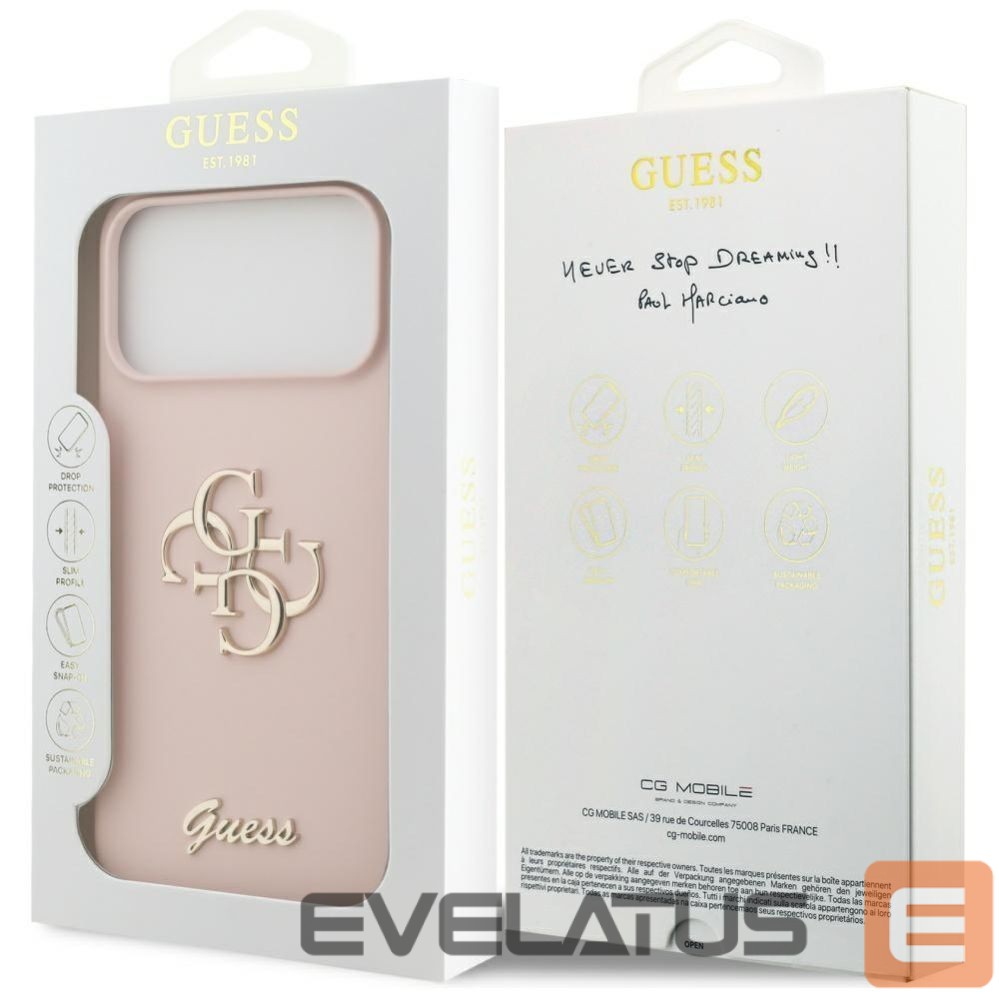 Other goods Guess Guess Silicone Big 4G Script Case for iPhone 17 Pro Max - Pink