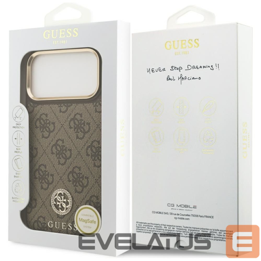 Other goods Guess Guess 4G Strass Logo MagSafe Case for iPhone 17 Pro Max - Brown