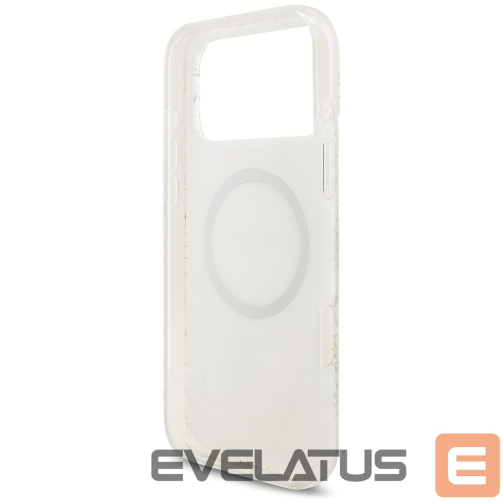 Other goods Guess Guess IML Flowers Electro Pearl Strap MagSafe Case for iPhone 17 Pro Max - White