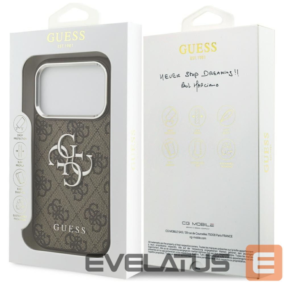 Other goods Guess Guess 4G Big 4G Classic Logo case for iPhone 17 Pro brown - silver