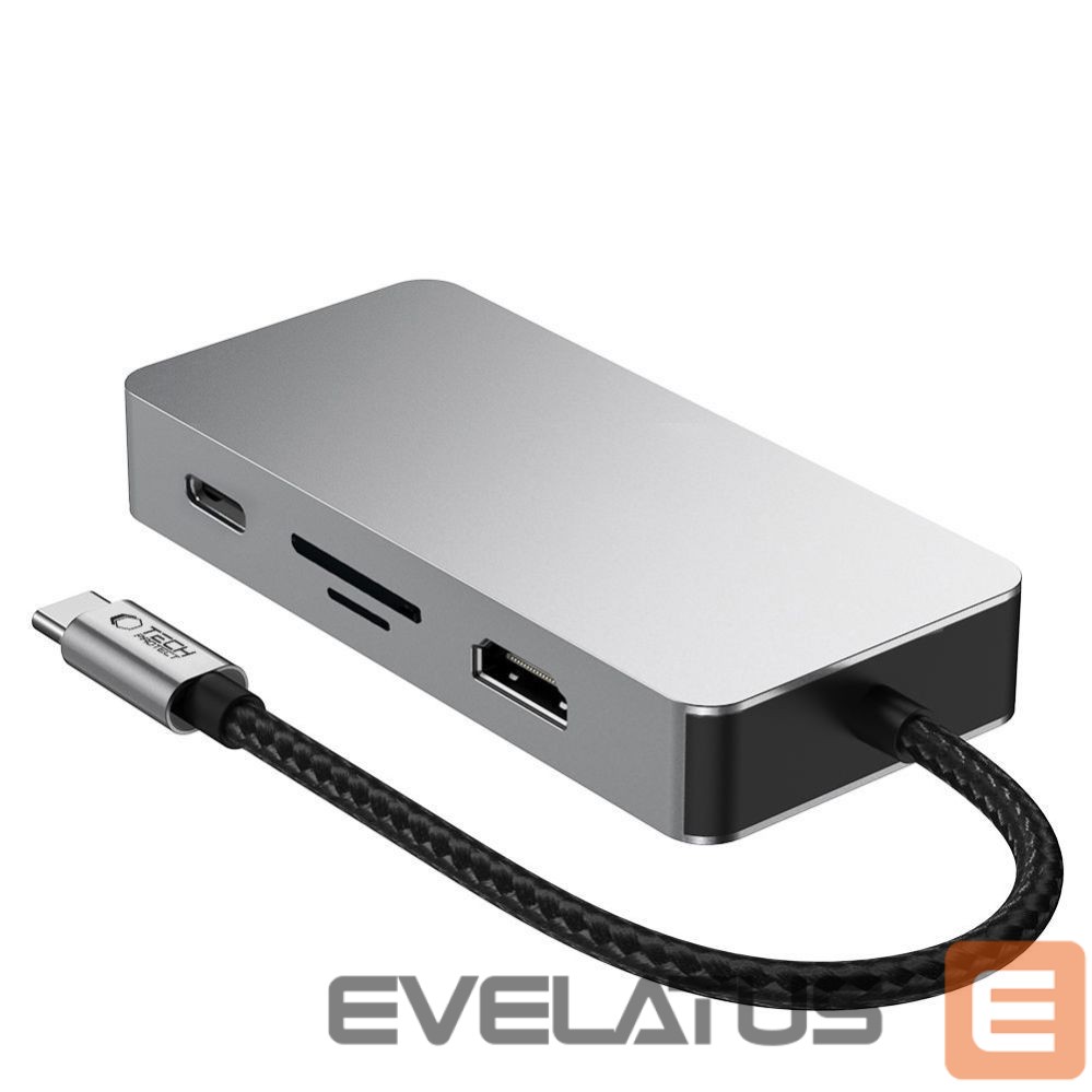 Other goods Tech-Protect Tech-Protect HB05 HUB 9in1 USB-C + USB2.0 + USB3.0 + HDMI 4K 60HZ + SD / TF + PD100W + RJ45 adapter - gray