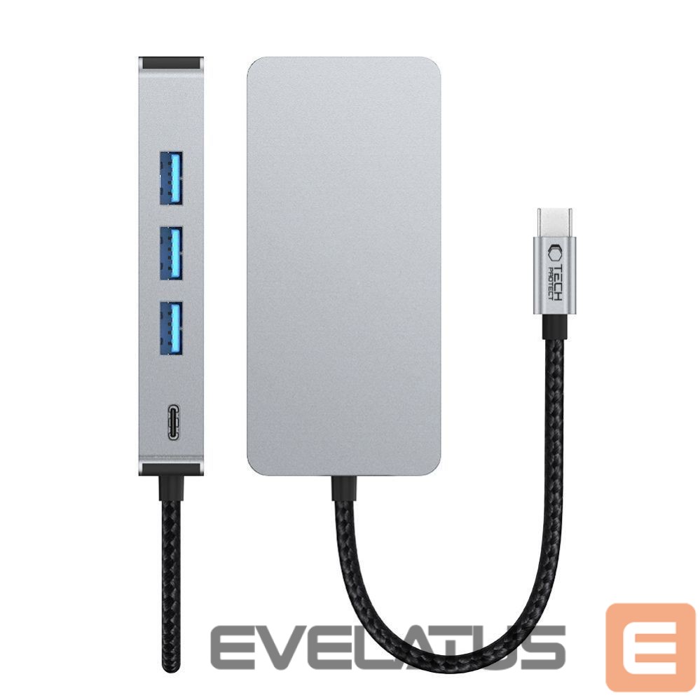 Other goods Tech-Protect Tech-Protect HB05 HUB 9in1 USB-C + USB2.0 + USB3.0 + HDMI 4K 60HZ + SD / TF + PD100W + RJ45 adapter - gray