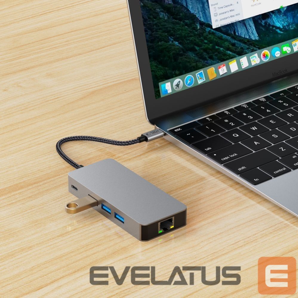 Other goods Tech-Protect Tech-Protect HB05 HUB 9in1 USB-C + USB2.0 + USB3.0 + HDMI 4K 60HZ + SD / TF + PD100W + RJ45 adapter - gray