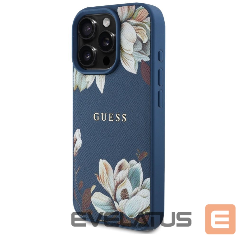 Other goods Guess Guess Grained Printed Flower Pattern MagSafe case for iPhone 16 Pro blue