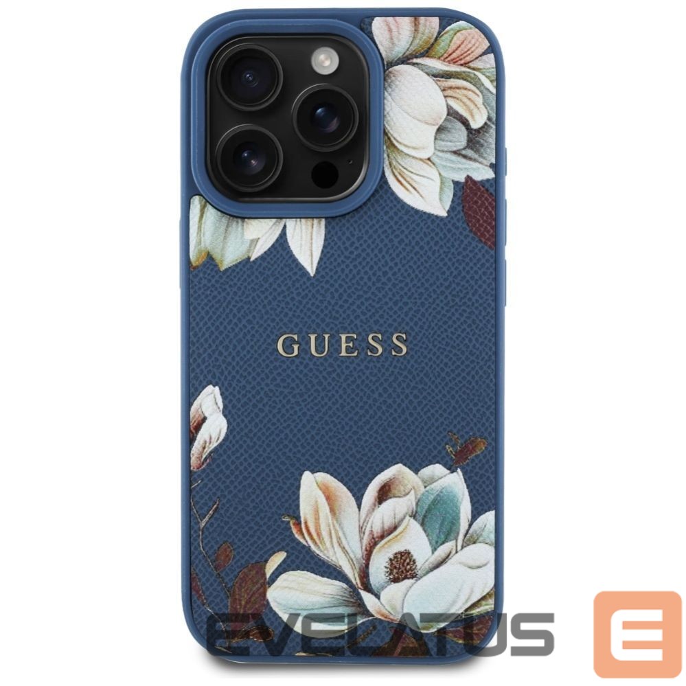 Other goods Guess Guess Grained Printed Flower Pattern MagSafe case for iPhone 16 Pro blue
