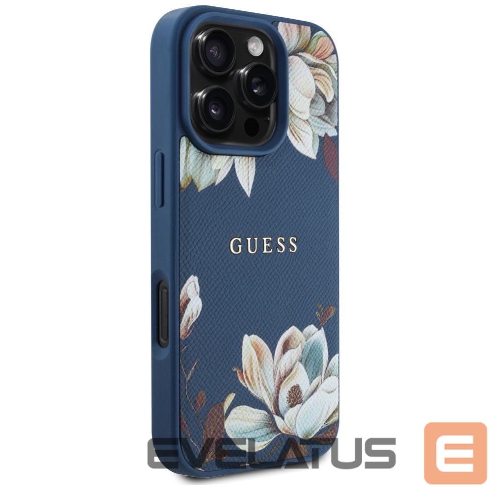 Other goods Guess Guess Grained Printed Flower Pattern MagSafe case for iPhone 16 Pro blue
