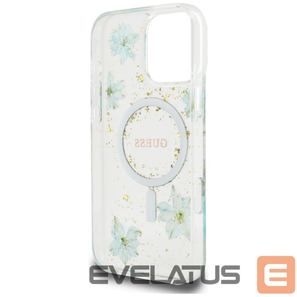 Other goods Guess Guess Resin Flowers Glitter MagSafe iPhone 16 Pro Case - Clear Green