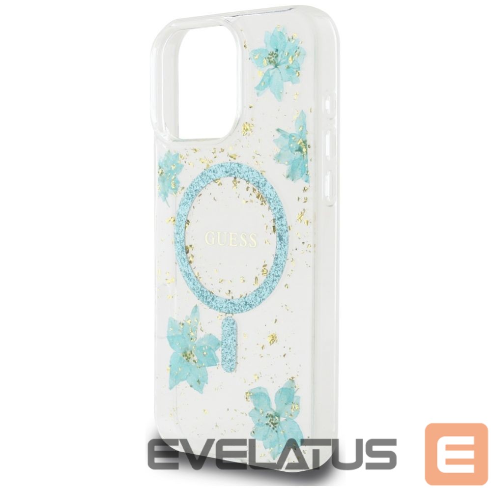 Other goods Guess Guess Resin Flowers Glitter MagSafe iPhone 16 Pro Case - Clear Green