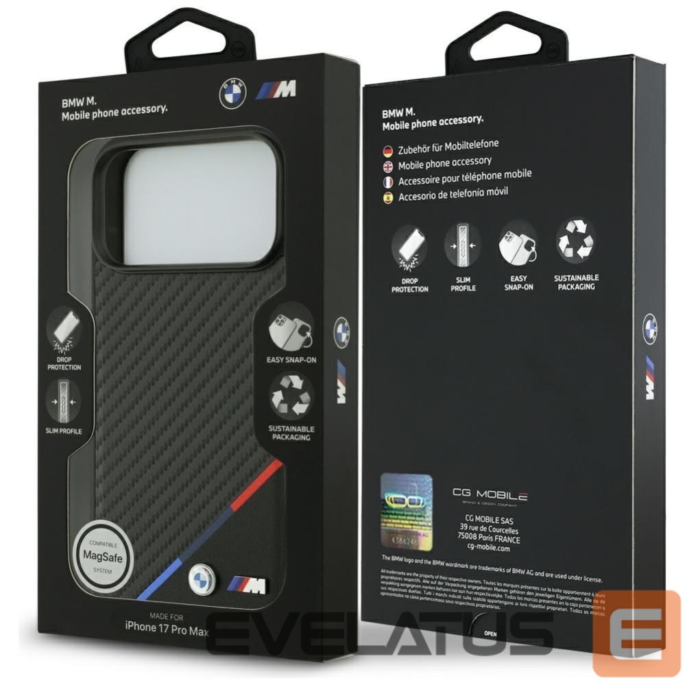 Other goods BMW BMW M Carbon Tricolor Line MagSafe Case for iPhone 17 Pro Max - Black