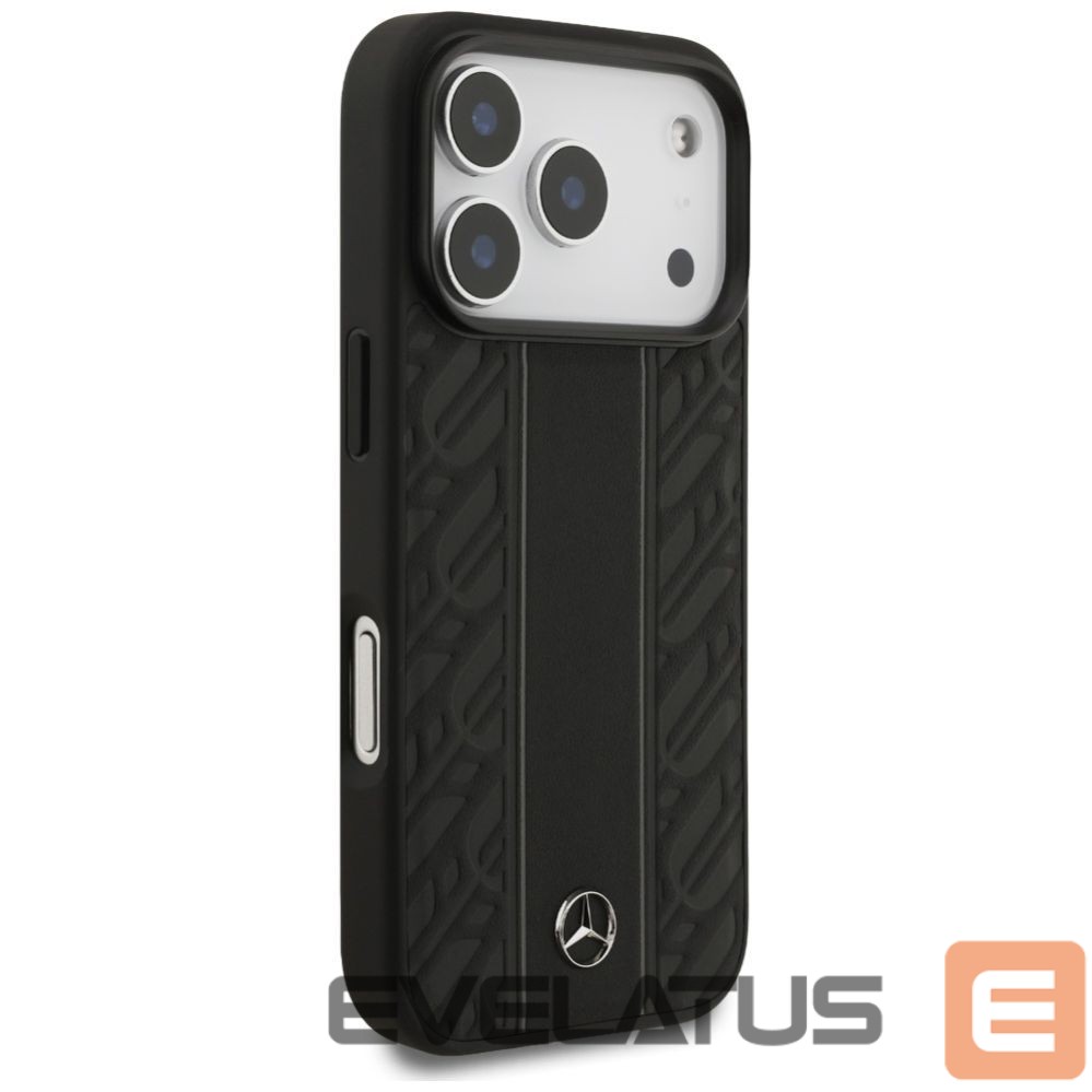 Other goods Mercedes-Benz Mercedes Leather Laurel Leaves Stripes MagSafe Case for iPhone 17 Pro - Black