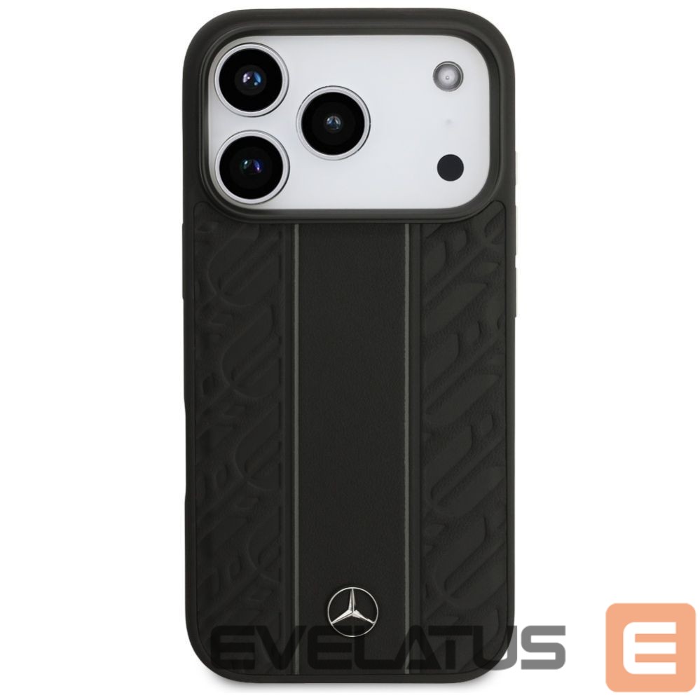 Other goods Mercedes-Benz Mercedes Leather Laurel Leaves Stripes MagSafe Case for iPhone 17 Pro - Black