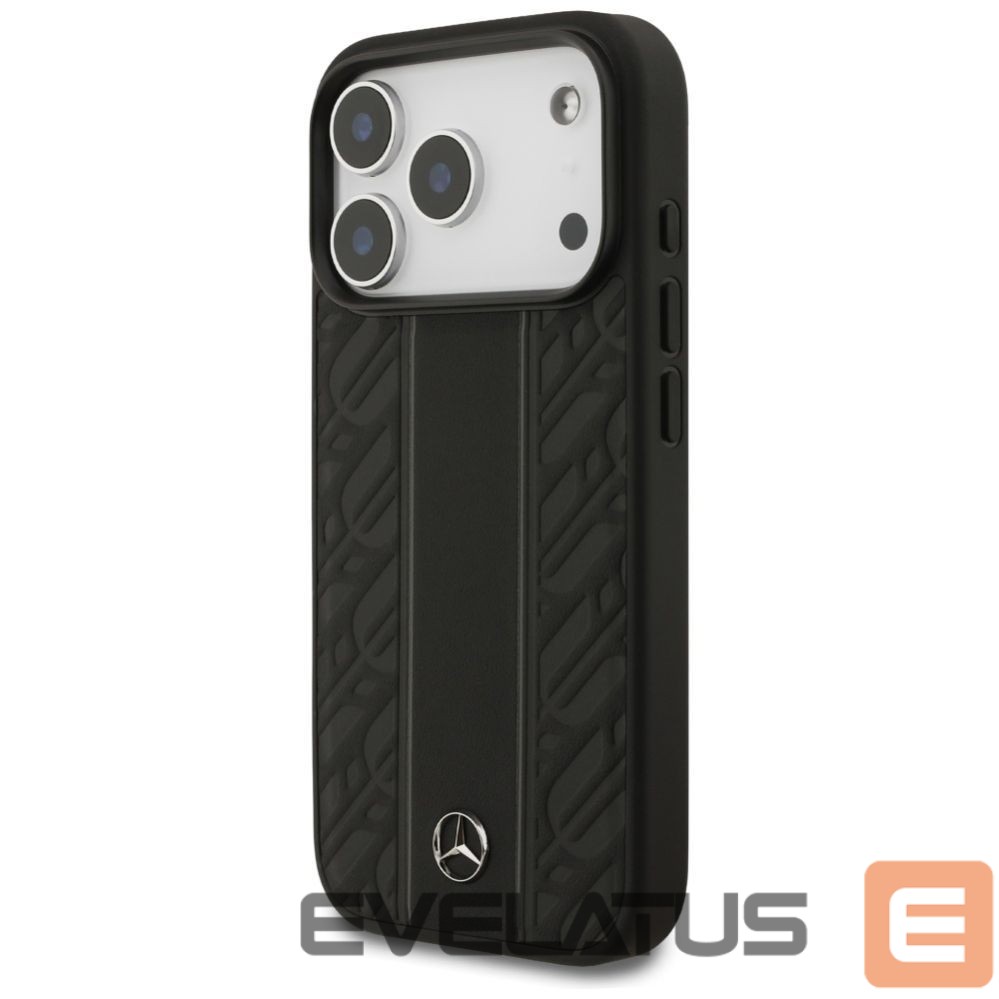 Other goods Mercedes-Benz Mercedes Leather Laurel Leaves Stripes MagSafe Case for iPhone 17 Pro - Black