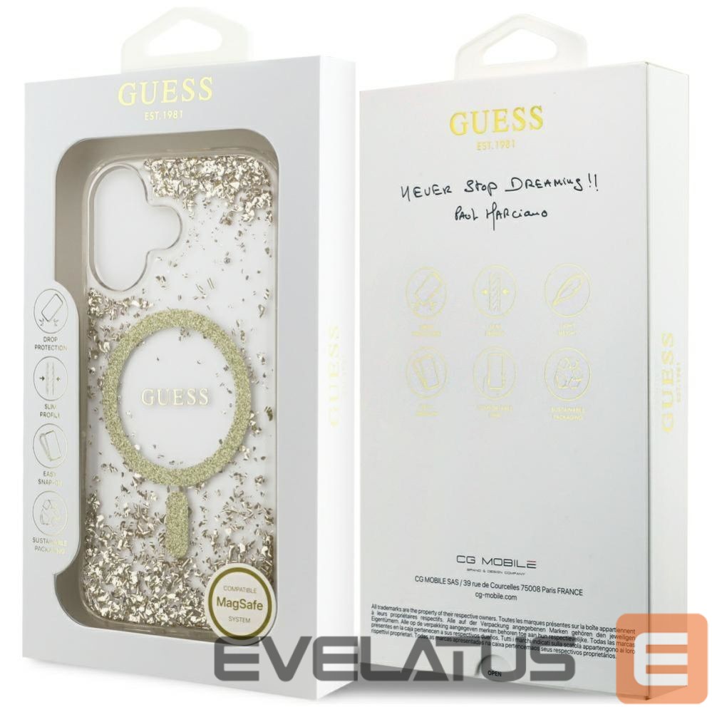 Other goods Guess Guess Resin Bottom Glitter MagSafe case for iPhone 17 - gold