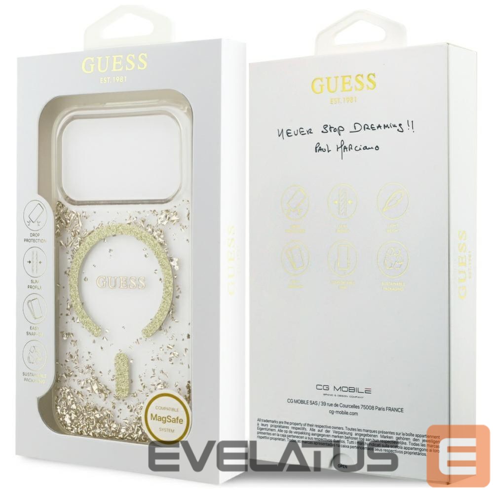 Other goods Guess Guess Resin Bottom Glitter MagSafe Case for iPhone 17 Pro - Gold