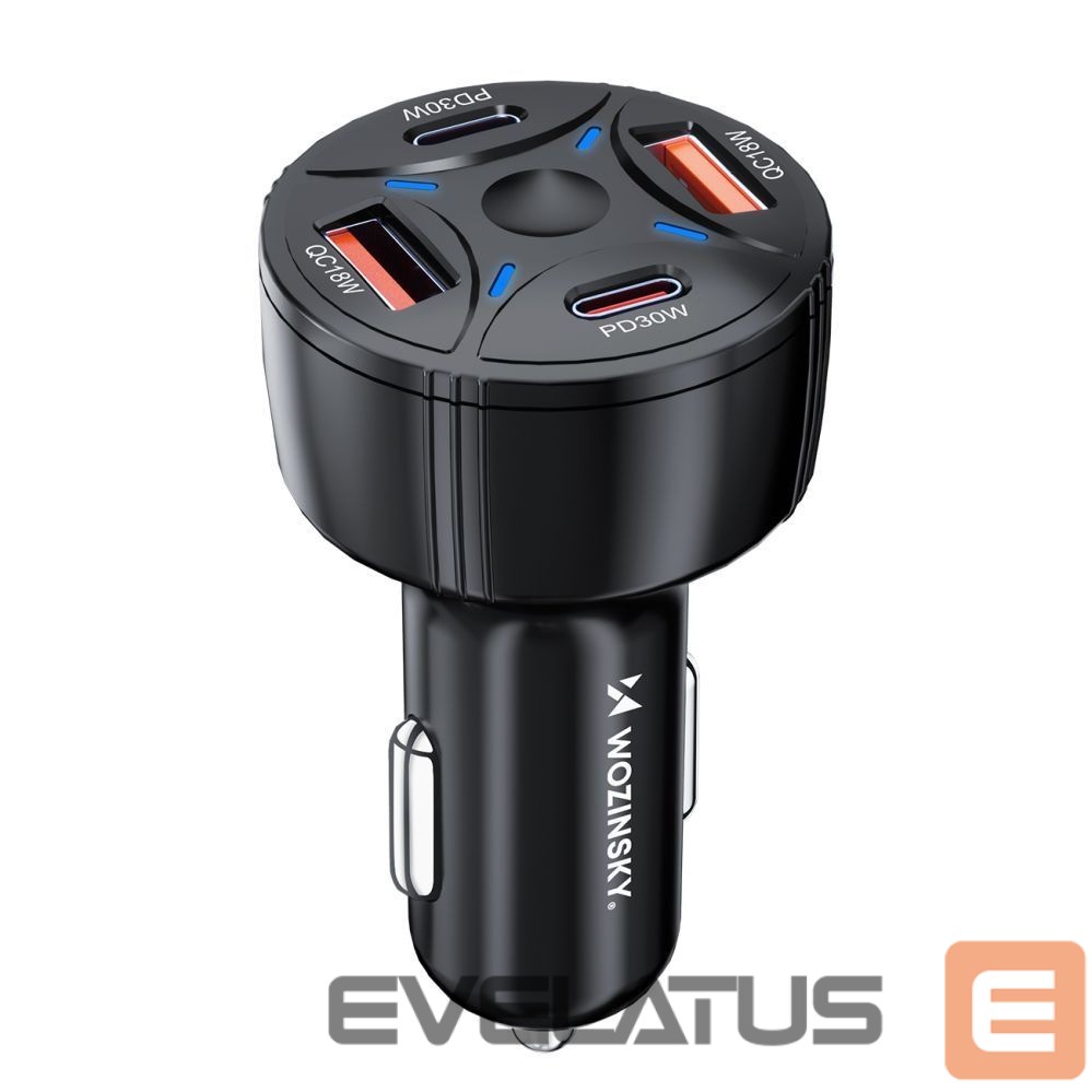 Other goods Wozinsky Wozinsky WLS-04 60W Car Charger 2xUSB-C 2xUSB-A - Black