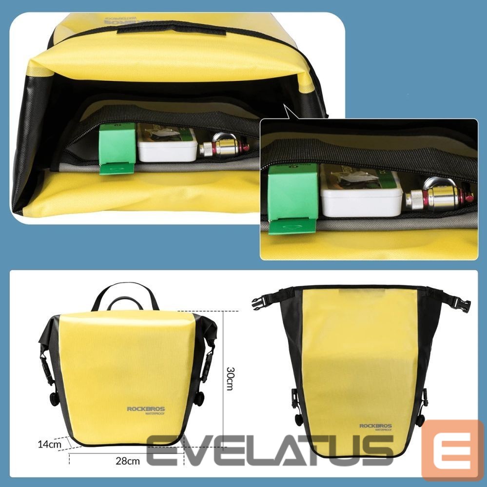 Other goods Rockbros Rockbros AS-003-1Y waterproof bicycle bag with shoulder strap, front/rear mounting, 10-14l - yellow
