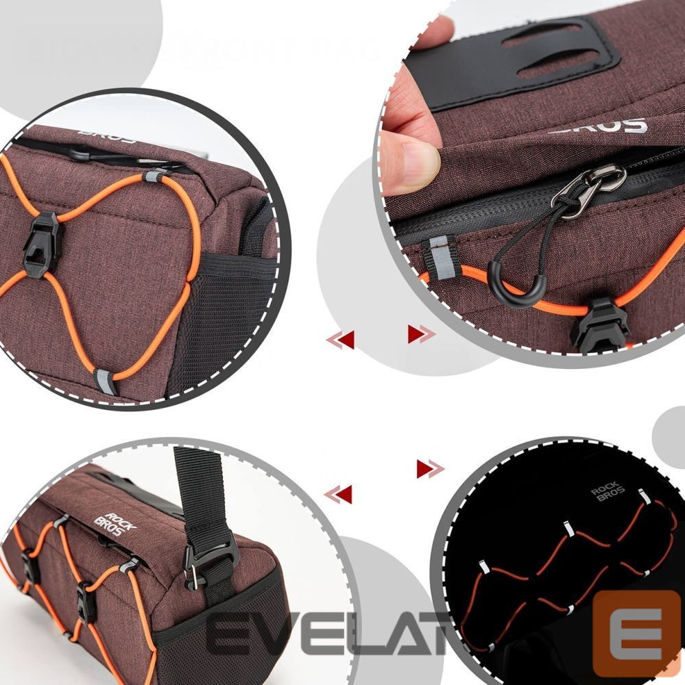 Other goods Rockbros Rockbros 30110054003 Handlebar Bicycle Bag 2.2L - Brown