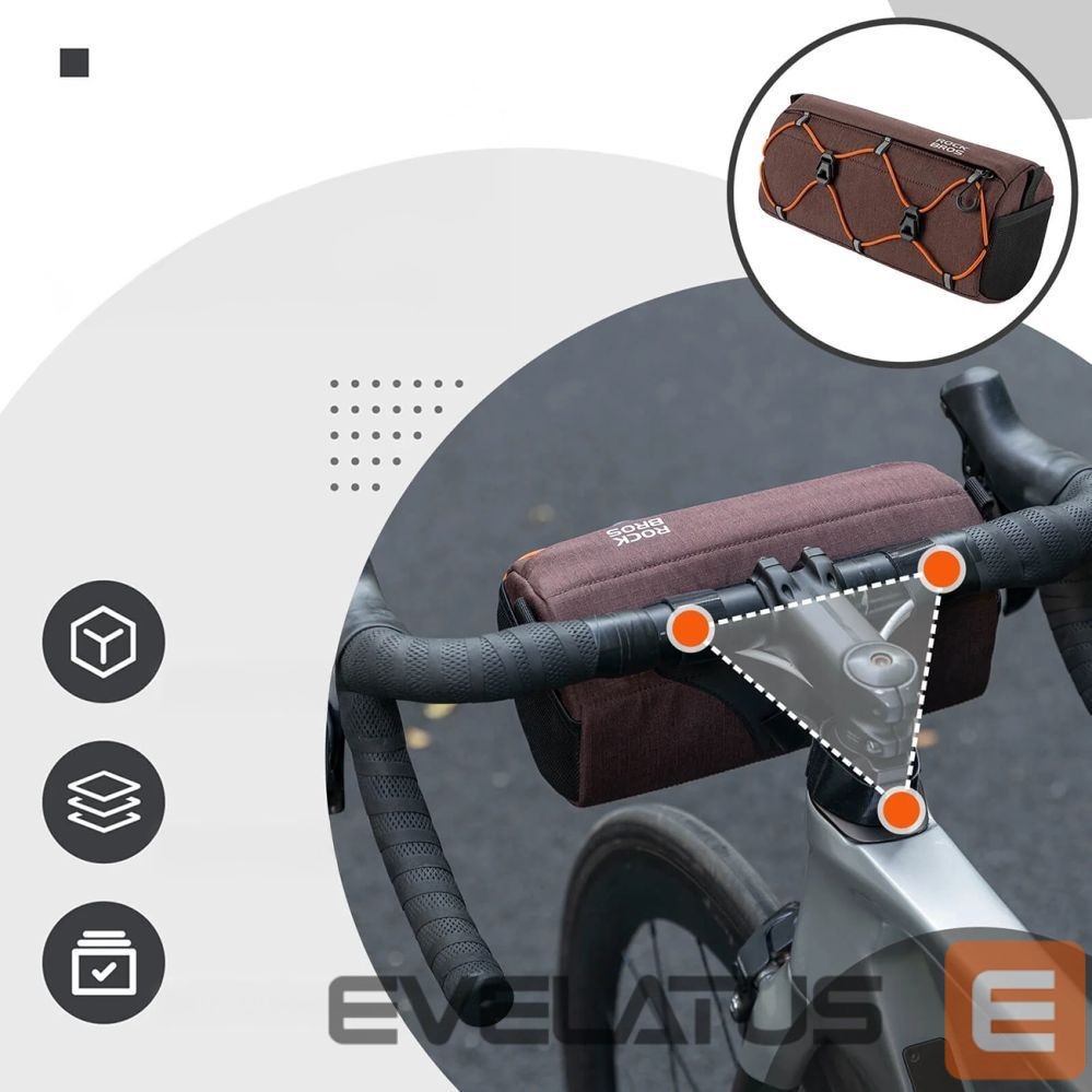 Other goods Rockbros Rockbros 30110054003 Handlebar Bicycle Bag 2.2L - Brown