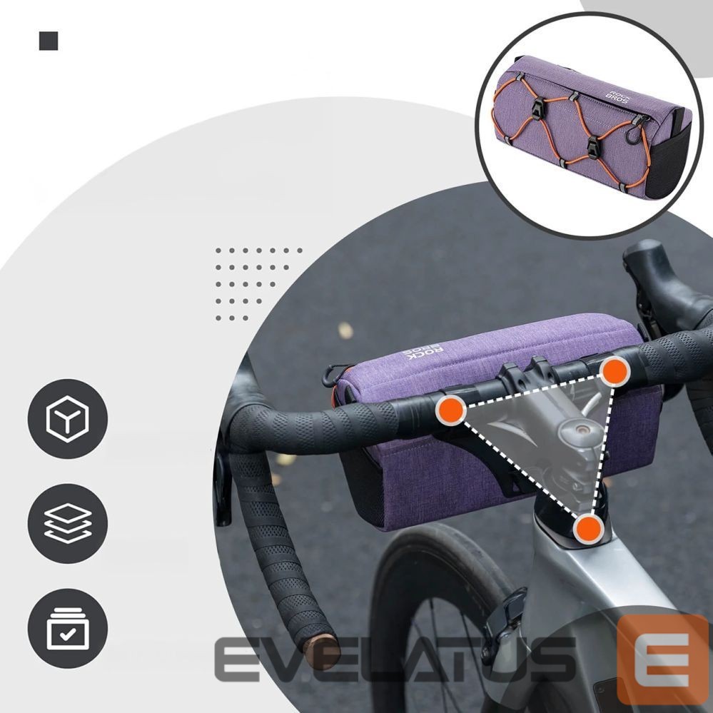 Other goods Rockbros Rockbros 30110054005 Handlebar Bike Bag 2.2L - Purple