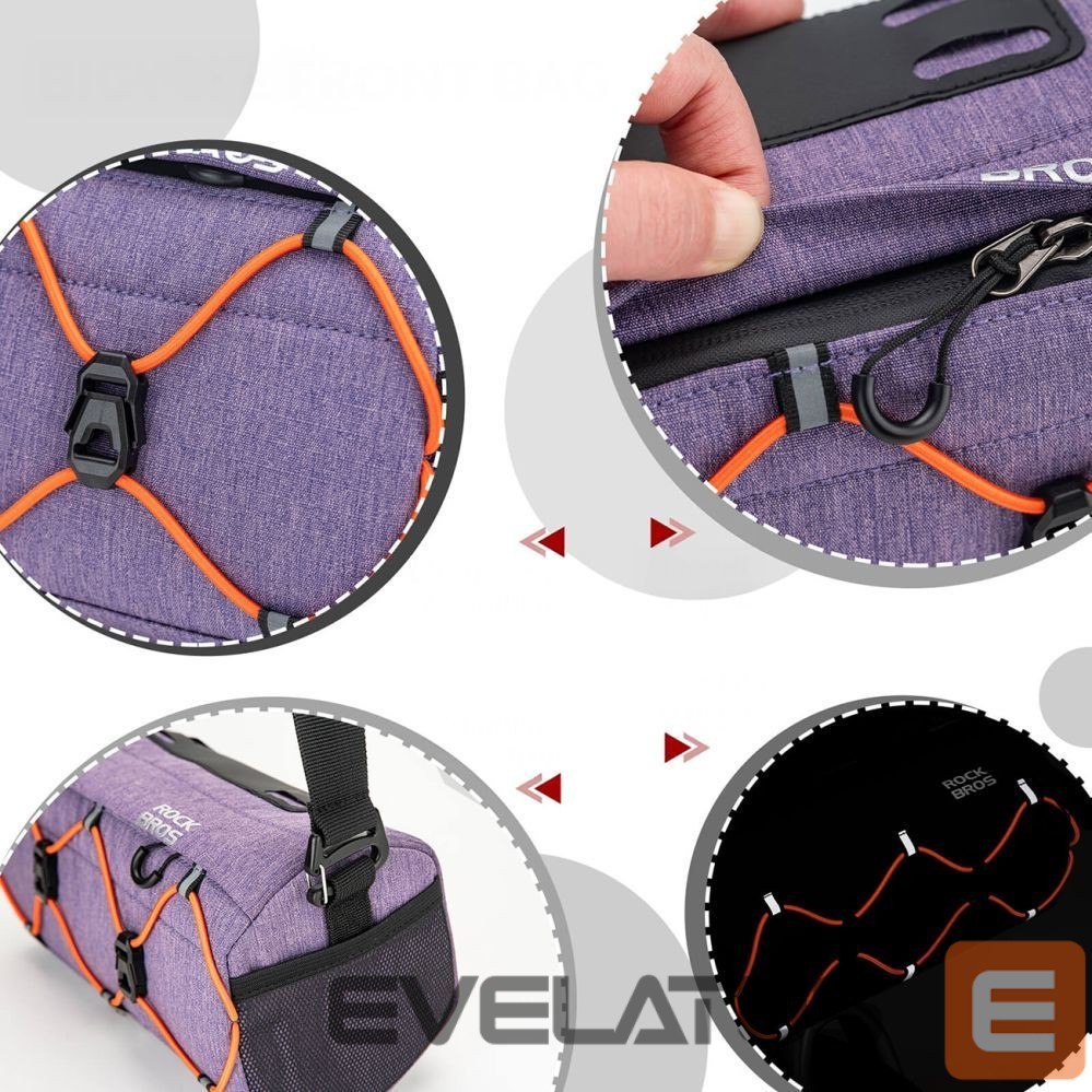 Other goods Rockbros Rockbros 30110054005 Handlebar Bike Bag 2.2L - Purple