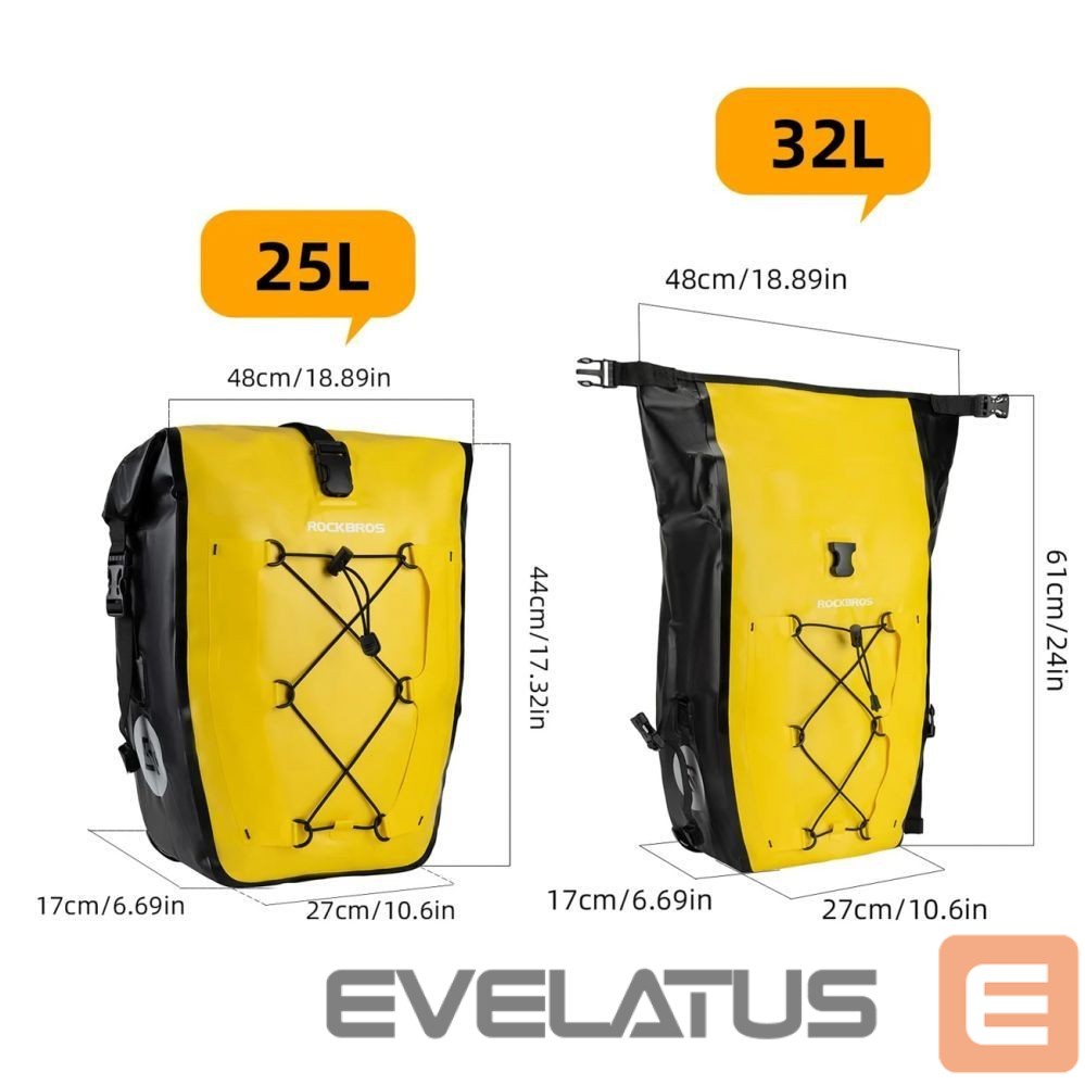 Other goods Rockbros Rockbros 30140022005 Waterproof Bicycle Pannier 25-32L - Yellow