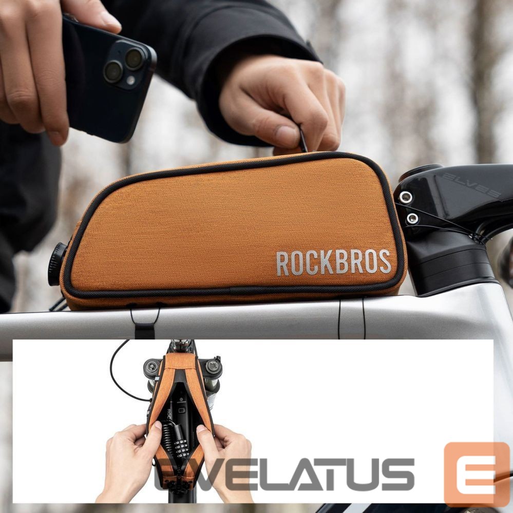 Other goods Rockbros Rockbros 30120045004 ROAD TO SKY bicycle bag for the top frame tube, waterproof, 0.7L - orange