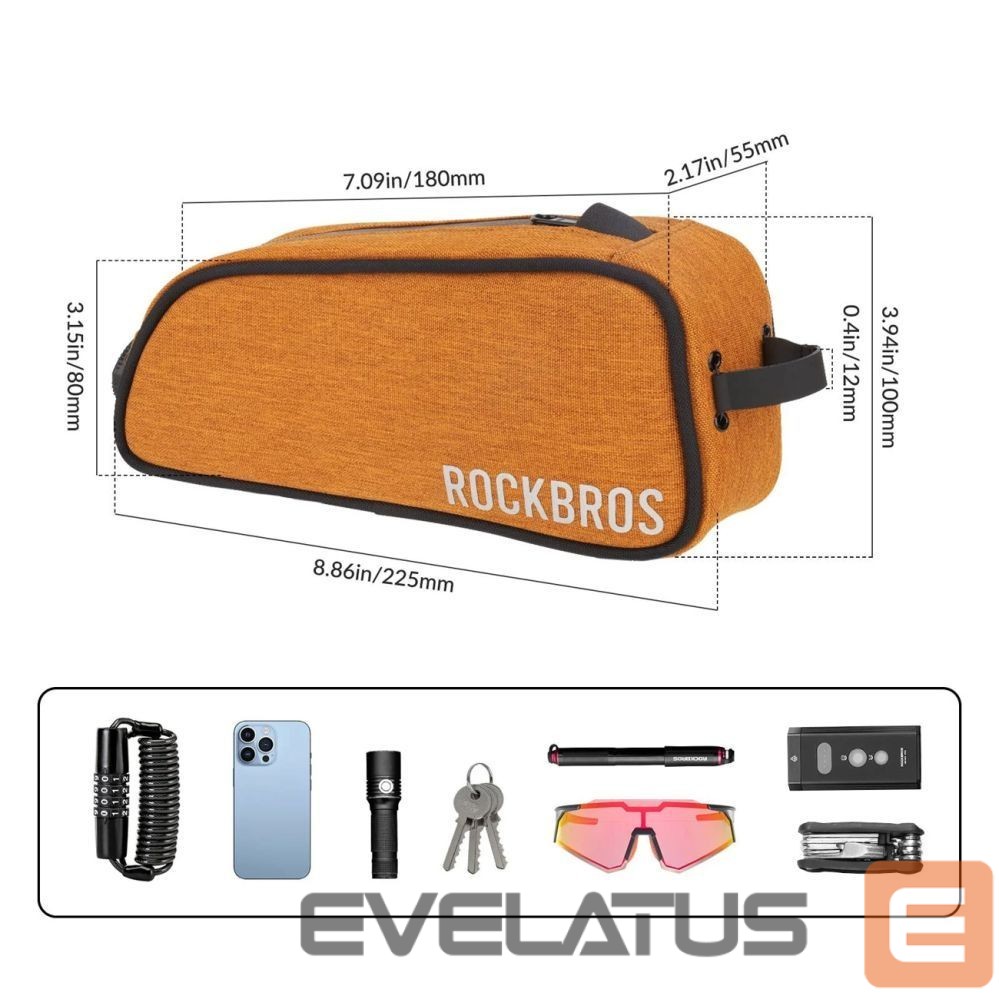 Other goods Rockbros Rockbros 30120045004 ROAD TO SKY bicycle bag for the top frame tube, waterproof, 0.7L - orange