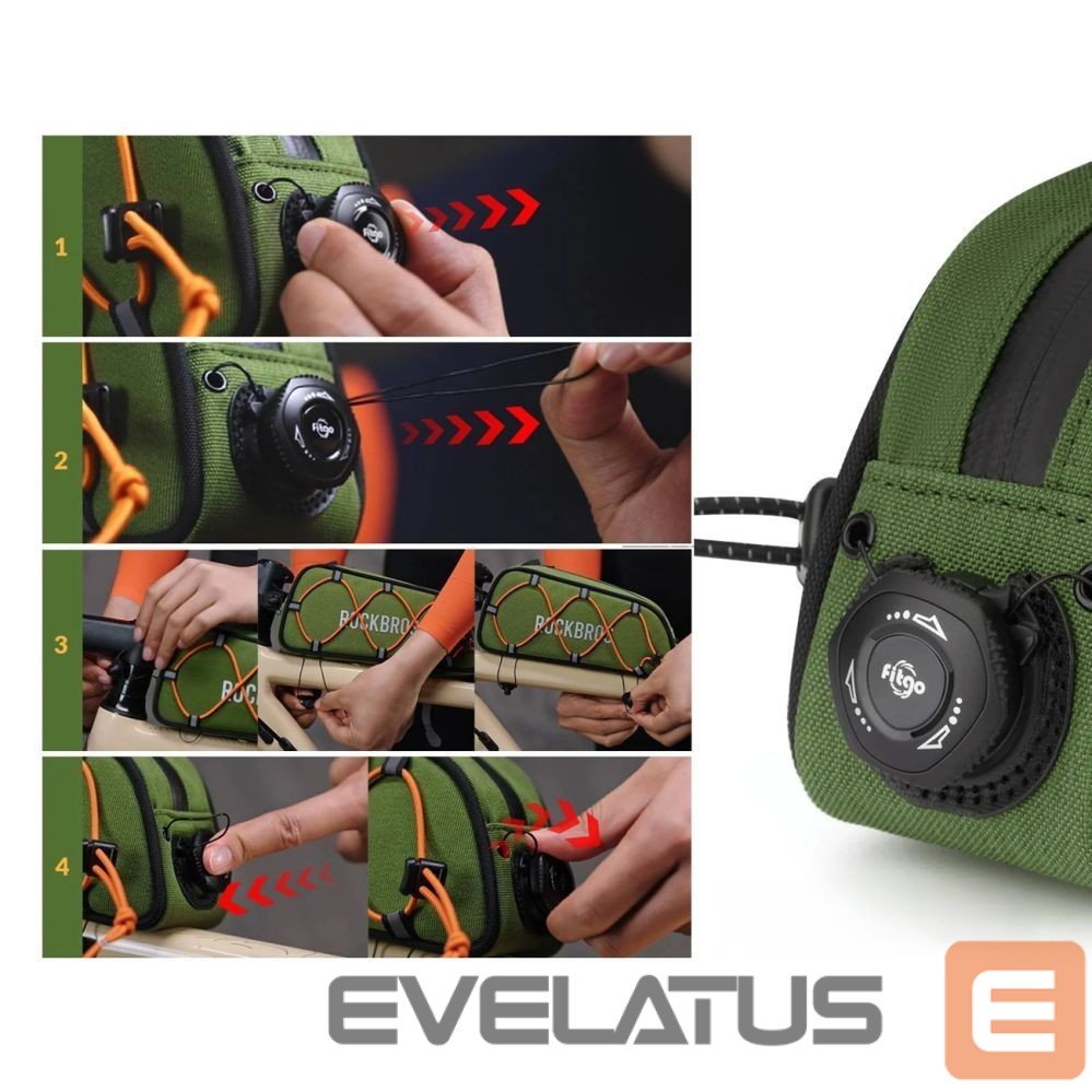 Other goods Rockbros Rockbros 30120045001 ROAD TO SKY bicycle bag for the top frame tube, waterproof, 0.7L - green