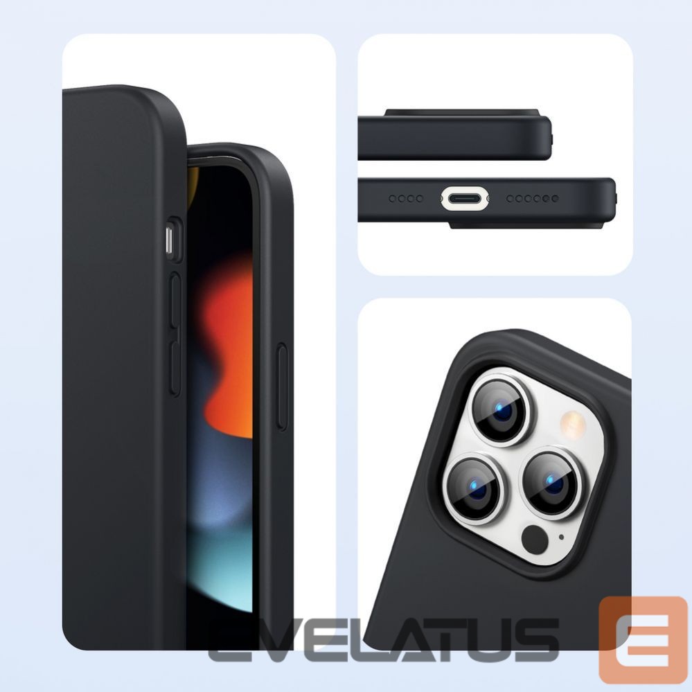 Back panel cover Ugreen Ugreen Protective Silicone Case rubber flexible silicone case cover for iPhone 13 Pro Max black
