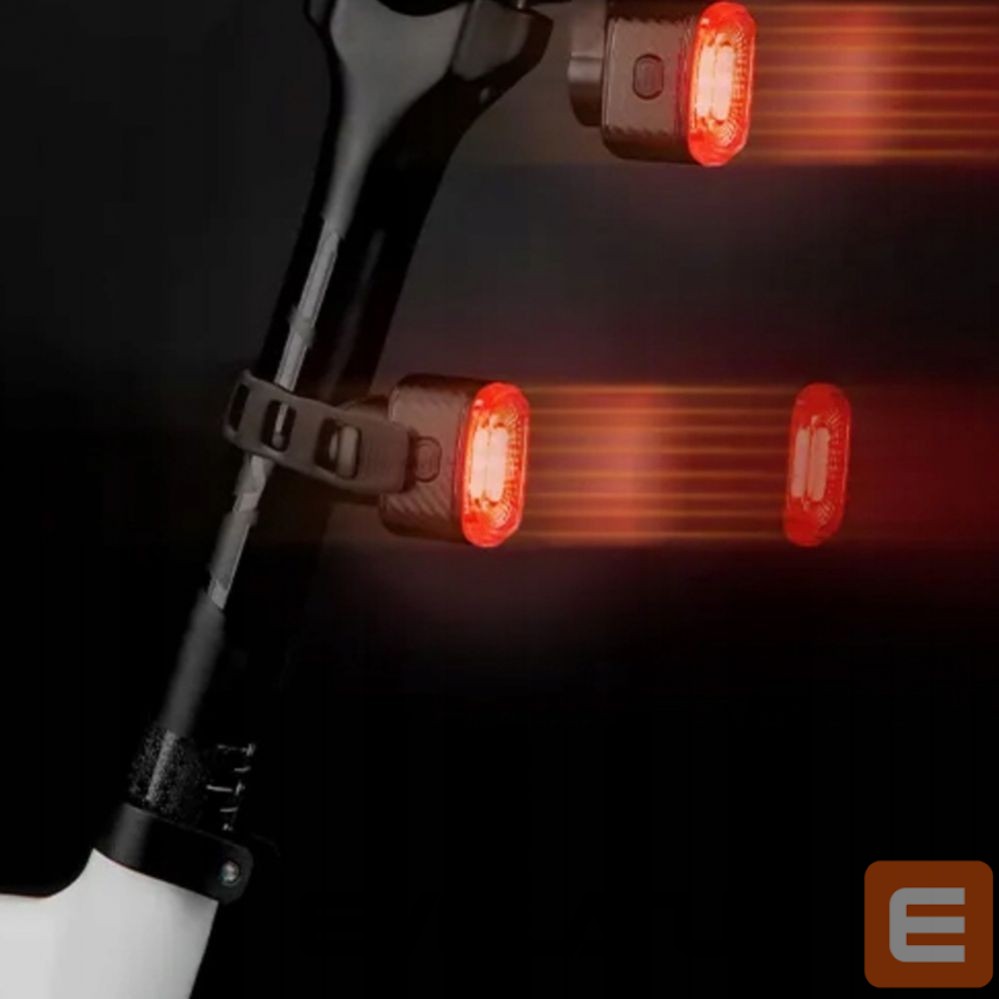 Bicycle accessory Rockbros Rockbros Q2S LED Rear Bike Light with Smart Stop System + USB-C - USB-A Cable - Black