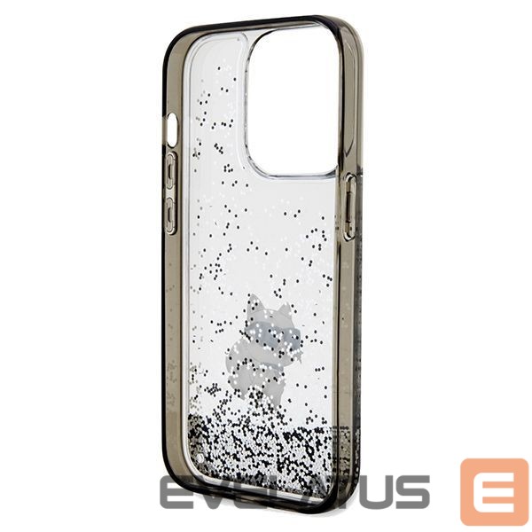 Back panel cover Karl Lagerfeld Karl Lagerfeld Liquid Glitter Choupette case for iPhone 14 Pro Max - transparent