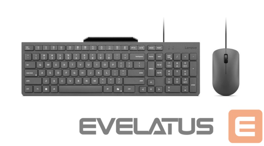 Computer keyboard Lenovo Accessories 310 USB-A Wired Combo - US English | Keyboard and Mouse | Wired with Phone holder | EN